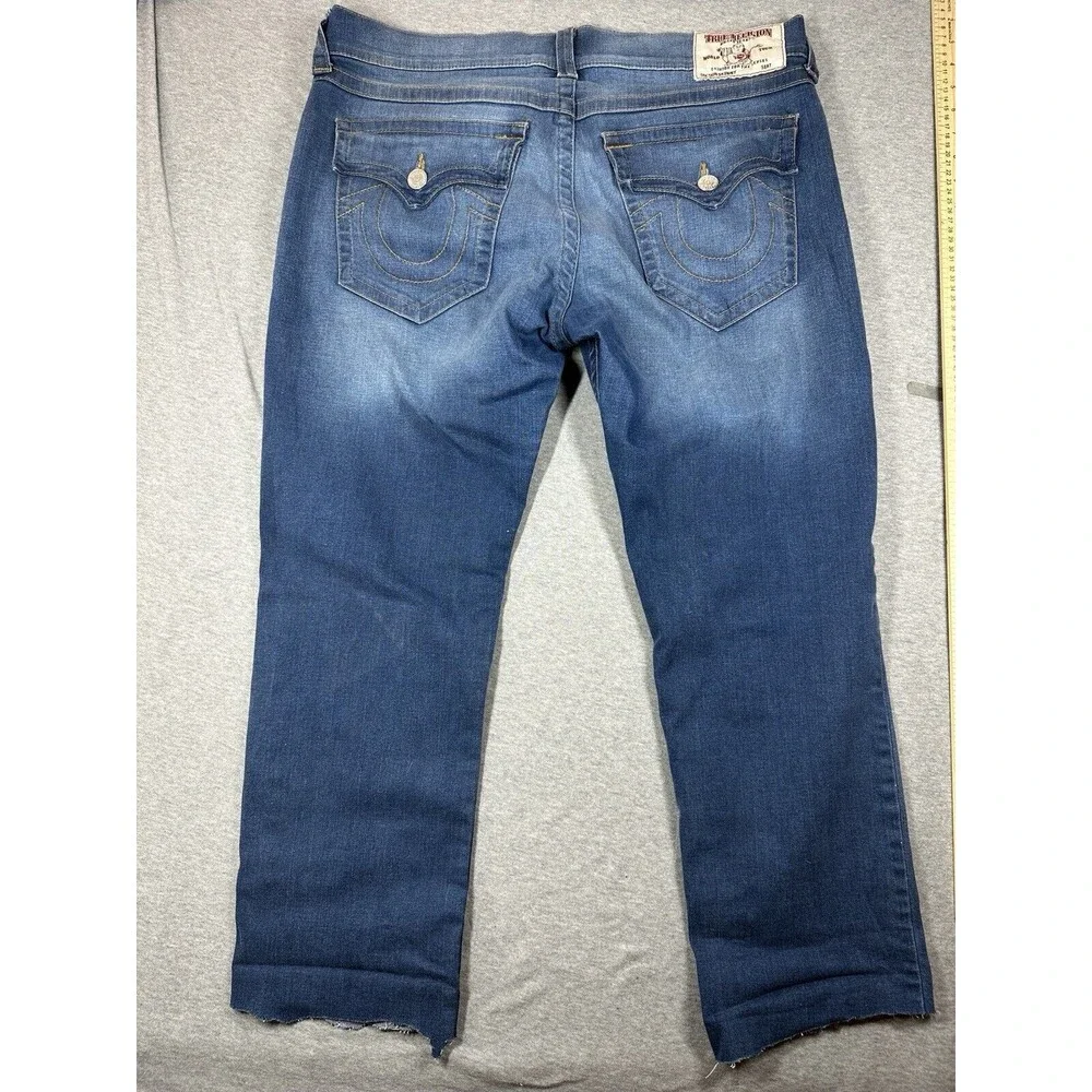 True‎ Religion Section Skinny Flap Pocket Men’s Blue Jeans Size *ALTERED 36x26